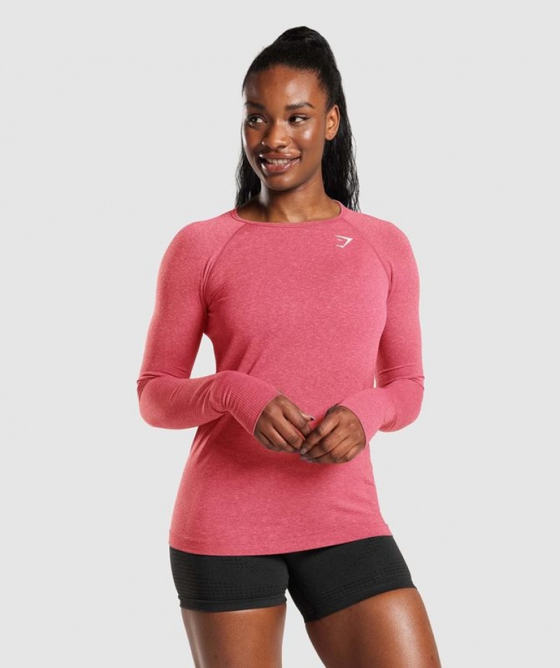 Long Sleeve Top Gymshark Vital Seamless 2.0 Light Long Sleeve Top Fucsia | YWSMC4318