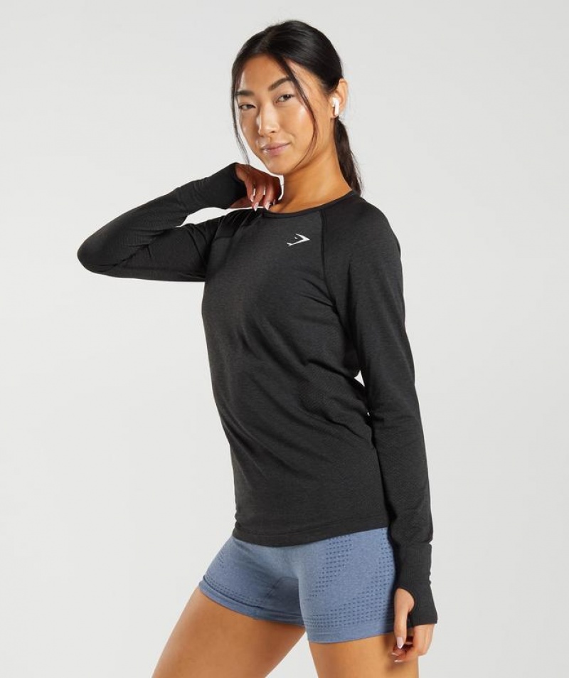 Long Sleeve Top Gymshark Vital Seamless 2.0 Light Long Sleeve Top Negras | HJPEI2601