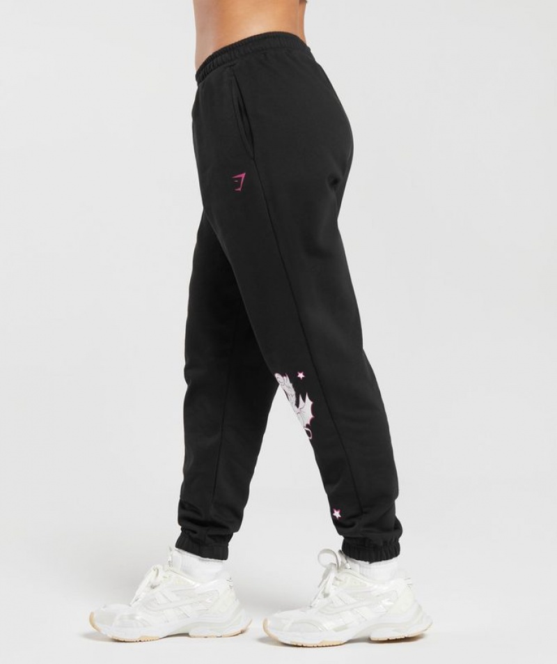 Pantalones Gymshark Cherub Estampadas Joggers Negras | ASBQT1638