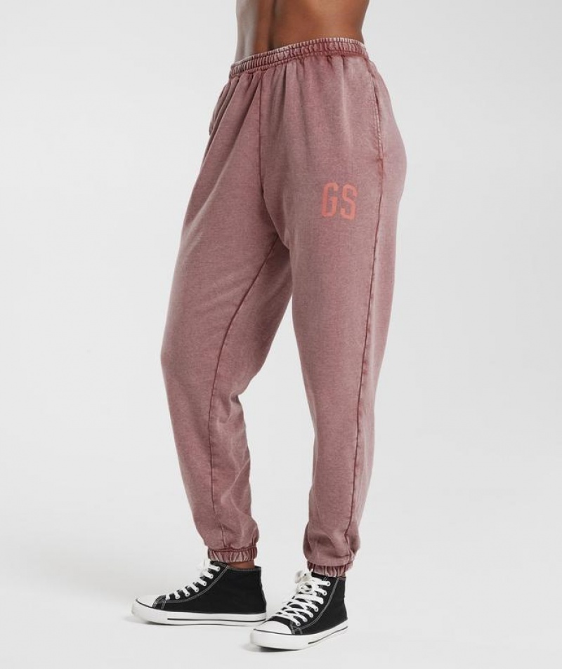 Pantalones Gymshark Collegiate Joggers Burdeos | JYBDM8163