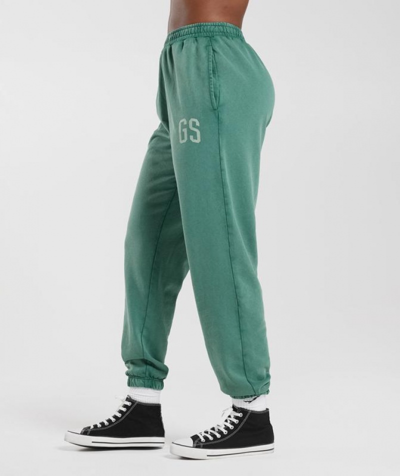 Pantalones Gymshark Collegiate Joggers Ink Teal | GRKMQ6143