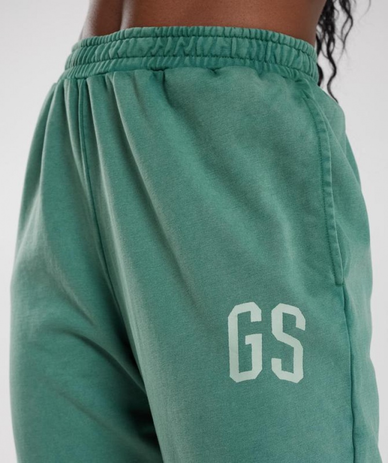 Pantalones Gymshark Collegiate Joggers Ink Teal | GRKMQ6143