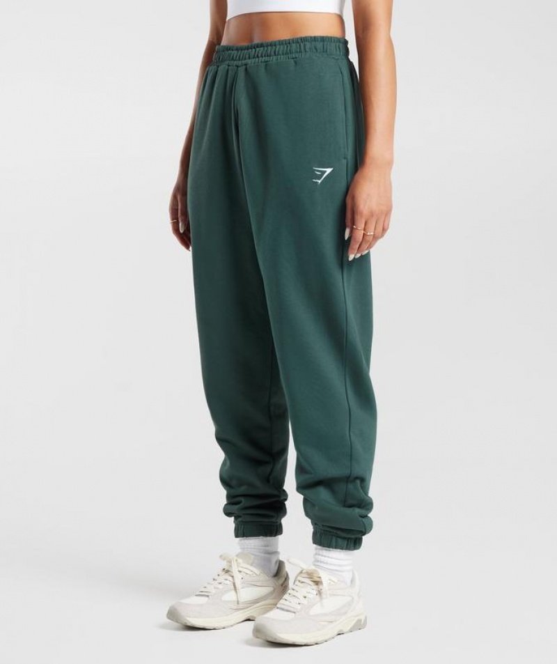 Pantalones Gymshark Entrenamiento Fleece Joggers Verde | LQWEU2360