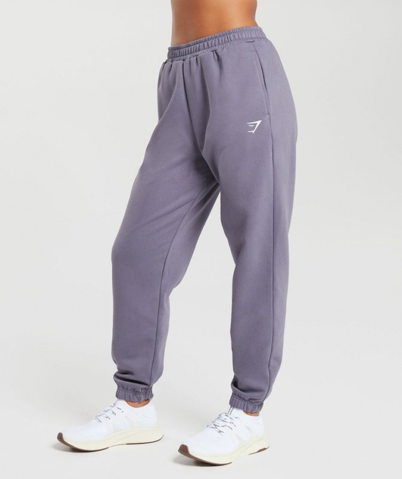 Pantalones Gymshark Entrenamiento Fleece Joggers Moradas | EYAZM9287