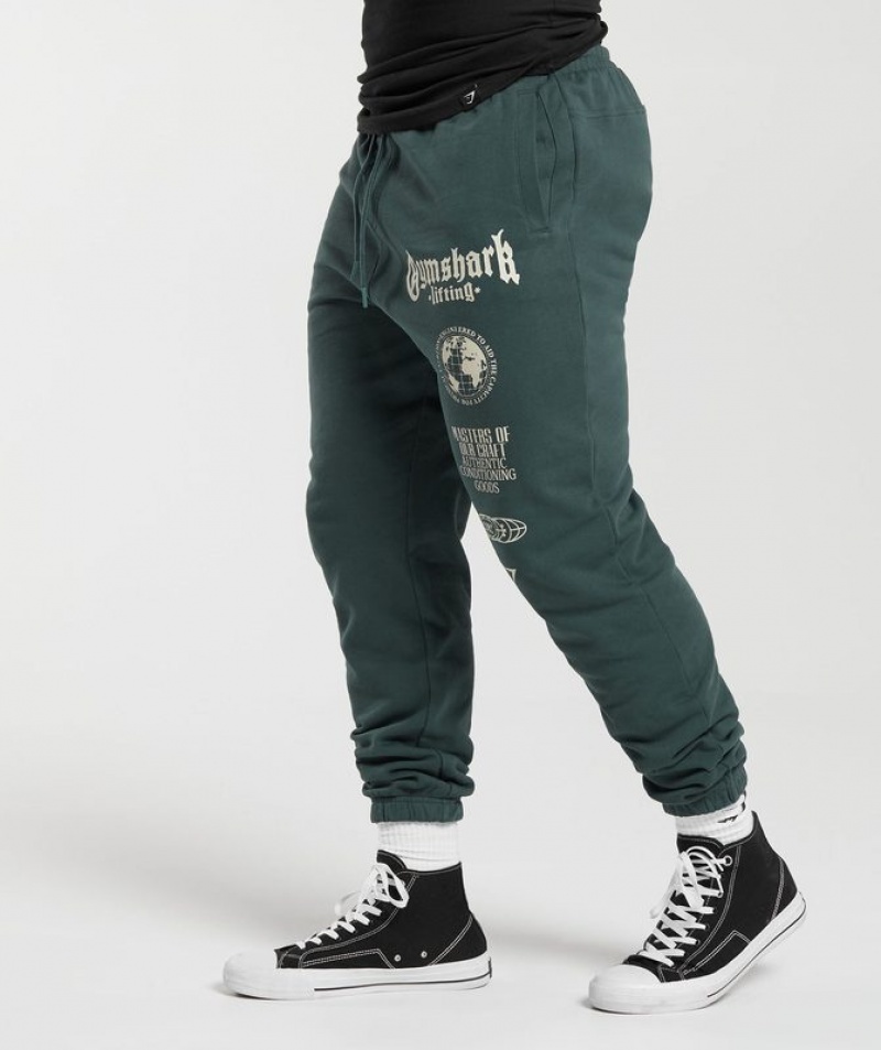 Pantalones Gymshark Global Lifting Oversized Pants Verde | XJSLY9567