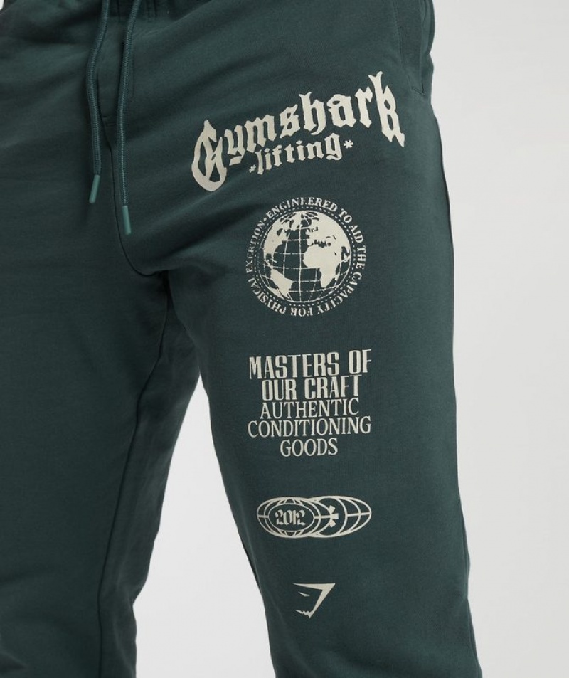 Pantalones Gymshark Global Lifting Oversized Pants Verde | XJSLY9567