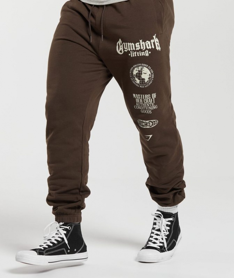 Pantalones Gymshark Global Lifting Oversized Pants Marrones | ZVIGP7645