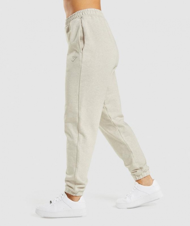 Pantalones Gymshark Rest Day Sweats Joggers Beige | LRQUD3248