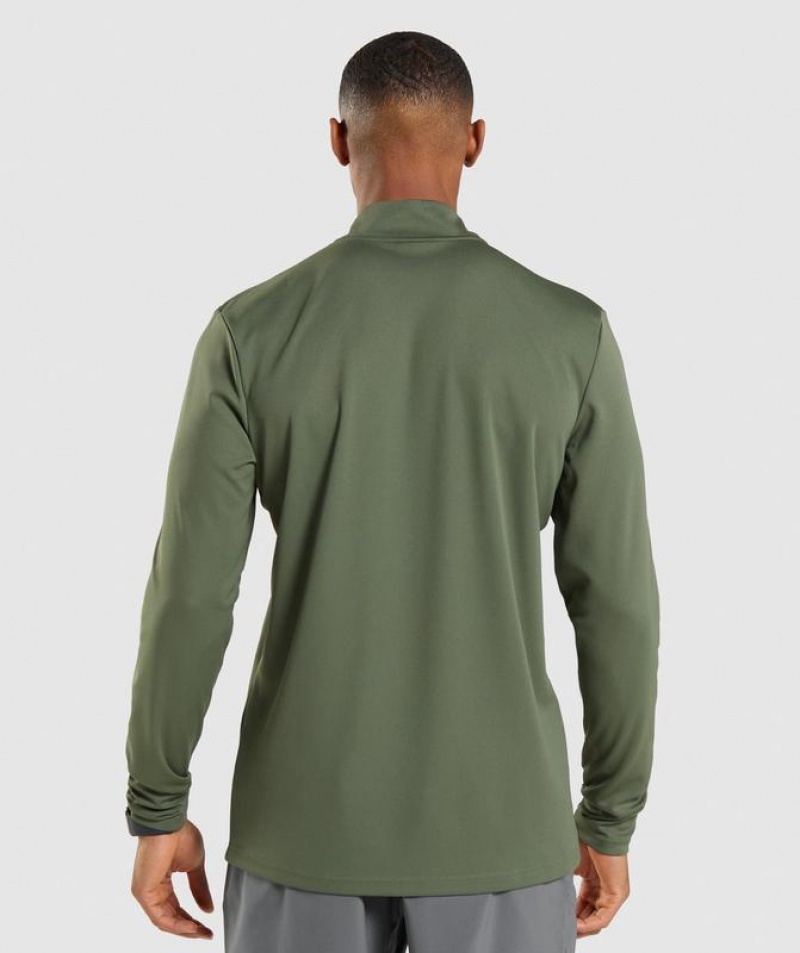 Pullovers Gymshark Arrival 1/4 Zip Pullover Verde Oliva | HTENO1395