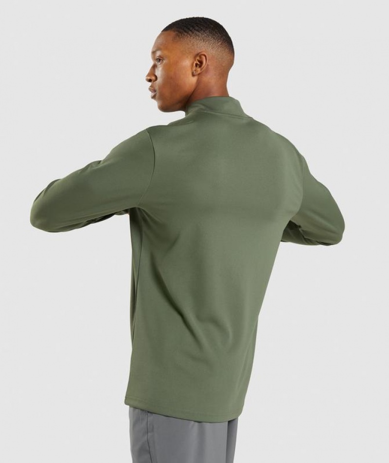 Pullovers Gymshark Arrival 1/4 Zip Pullover Verde Oliva | HTENO1395