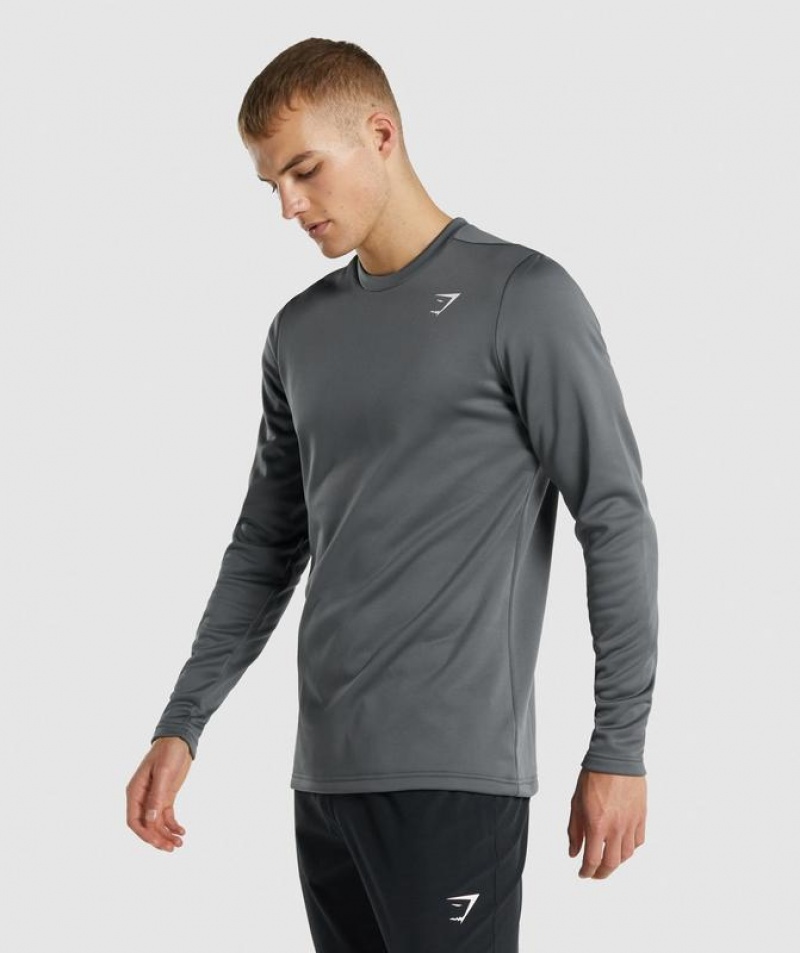 Pullovers Gymshark Arrival Crew Sweatshirt Charcoal | WVIED2491