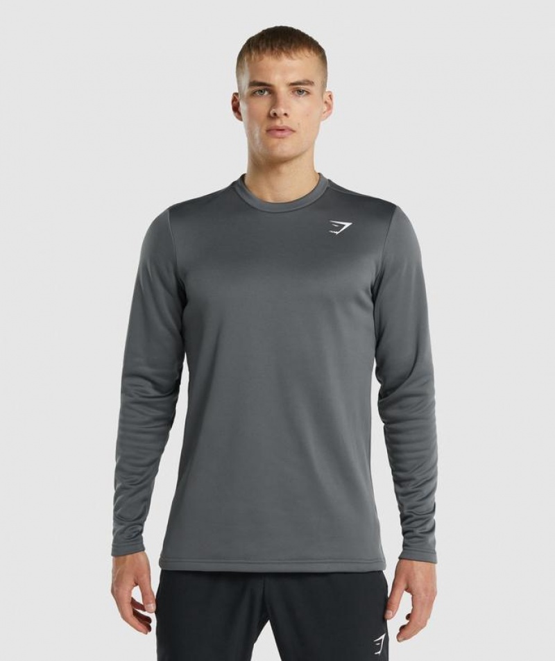 Pullovers Gymshark Arrival Crew Sweatshirt Charcoal | WVIED2491