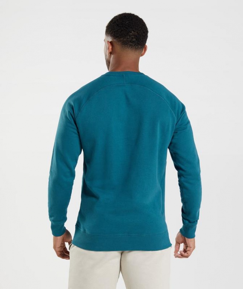 Pullovers Gymshark Crest Sweatshirt Azules | OVTWC5173