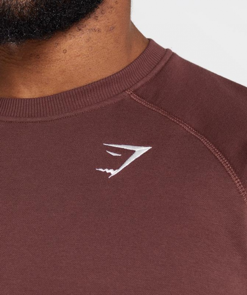 Pullovers Gymshark Crest Sweatshirt Marrones | EPZKI5831