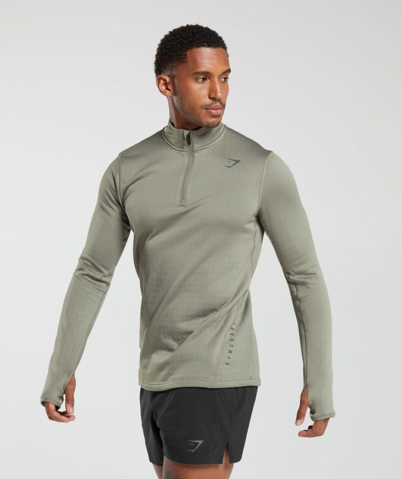 Pullovers Gymshark Deporte 1/4 Zip Marrones | GCUAE3864