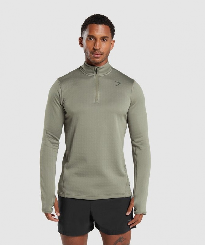 Pullovers Gymshark Deporte 1/4 Zip Marrones | GCUAE3864