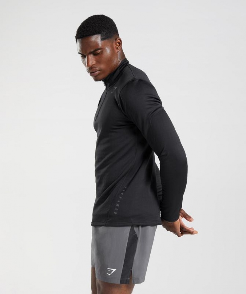 Pullovers Gymshark Deporte 1/4 Zip Negras | BMWHC9250