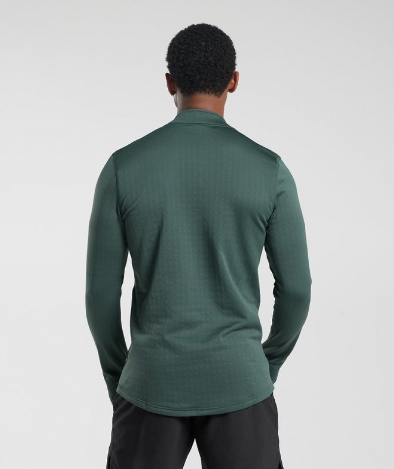 Pullovers Gymshark Deporte 1/4 Zip Verde | JBFWC9287