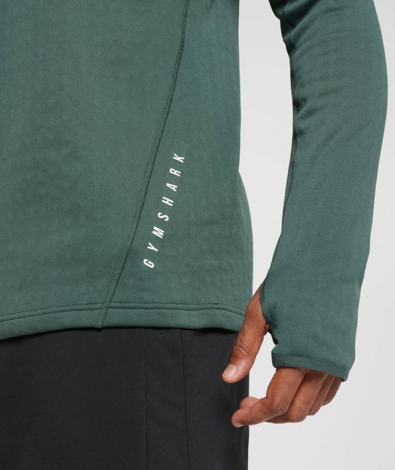 Pullovers Gymshark Deporte 1/4 Zip Verde | JBFWC9287