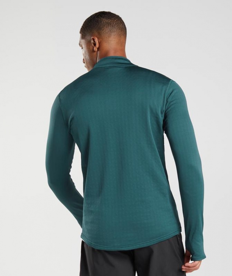 Pullovers Gymshark Deporte 1/4 Zip Winter Teal | WBSMZ0798