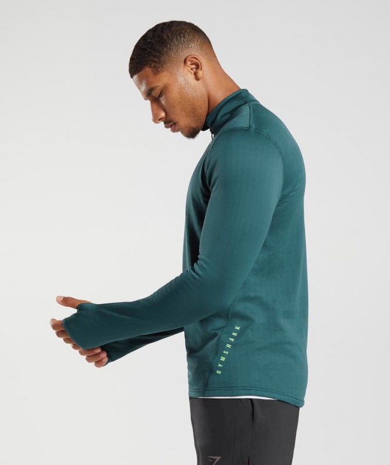 Pullovers Gymshark Deporte 1/4 Zip Winter Teal | WBSMZ0798