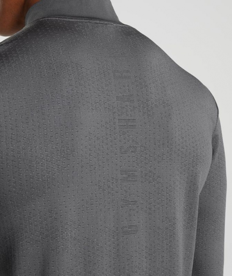 Pullovers Gymshark Deporte Seamless 1/4 Zip Silhouette Grey/Black | YZUWA9135