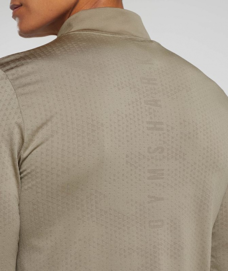 Pullovers Gymshark Deporte Seamless 1/4 Zip Marrones | DQPXN7826