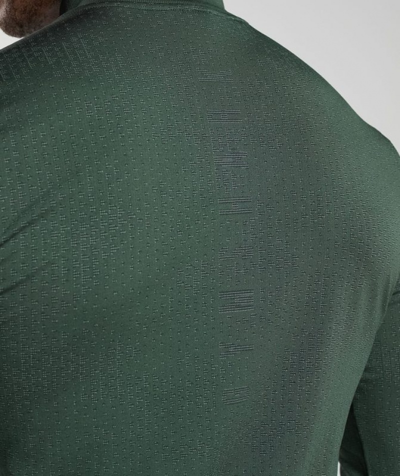 Pullovers Gymshark Deporte Seamless 1/4 Zip Fog Green/Black | IWZDA1653