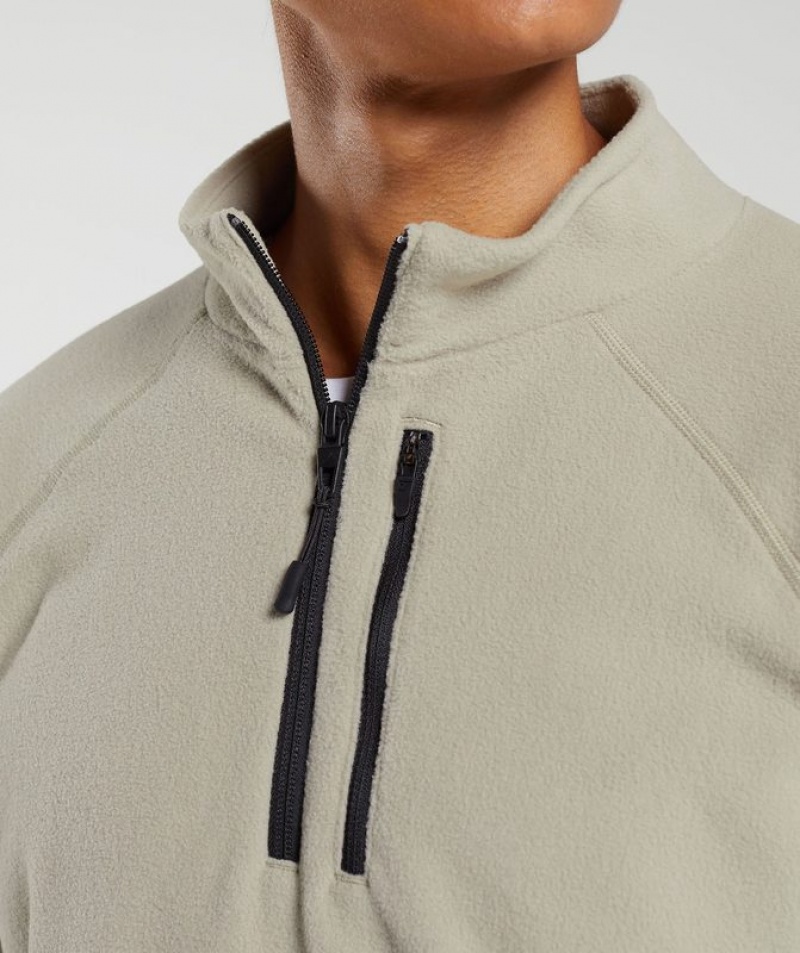 Pullovers Gymshark Fleece 1/4 Zip Marrones | OGELI1257