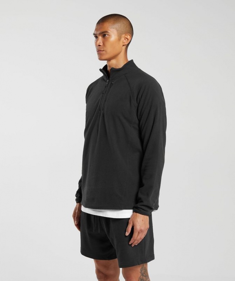 Pullovers Gymshark Fleece 1/4 Zip Negras | SLKYN9027