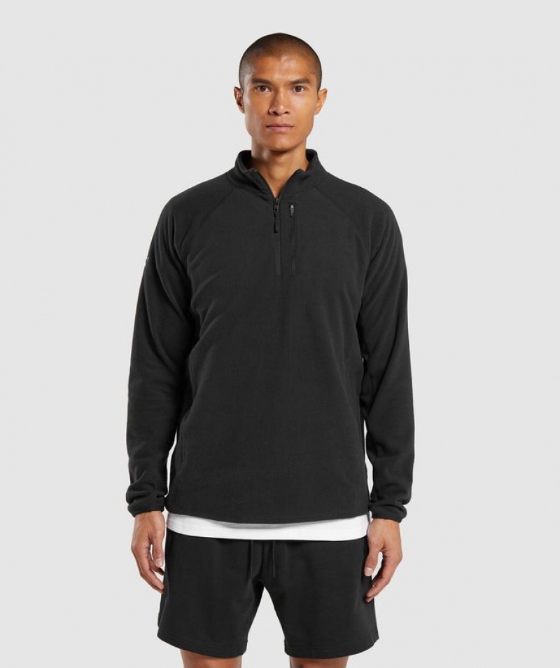 Pullovers Gymshark Fleece 1/4 Zip Negras | SLKYN9027