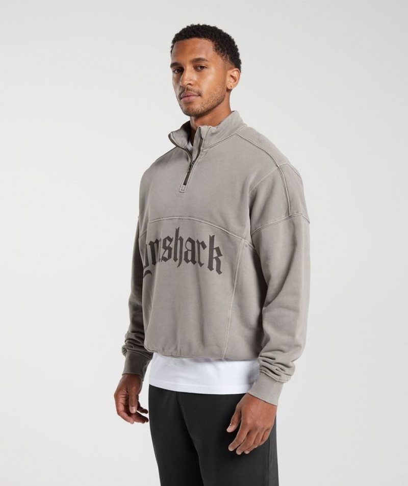 Pullovers Gymshark Heavyweight 1/4 Zip Camuflaje Marrones | CTYIM6975