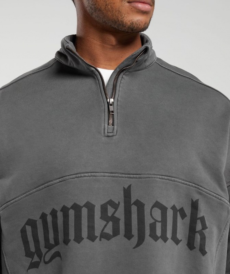 Pullovers Gymshark Heavyweight 1/4 Zip Negras | UNEGT8369