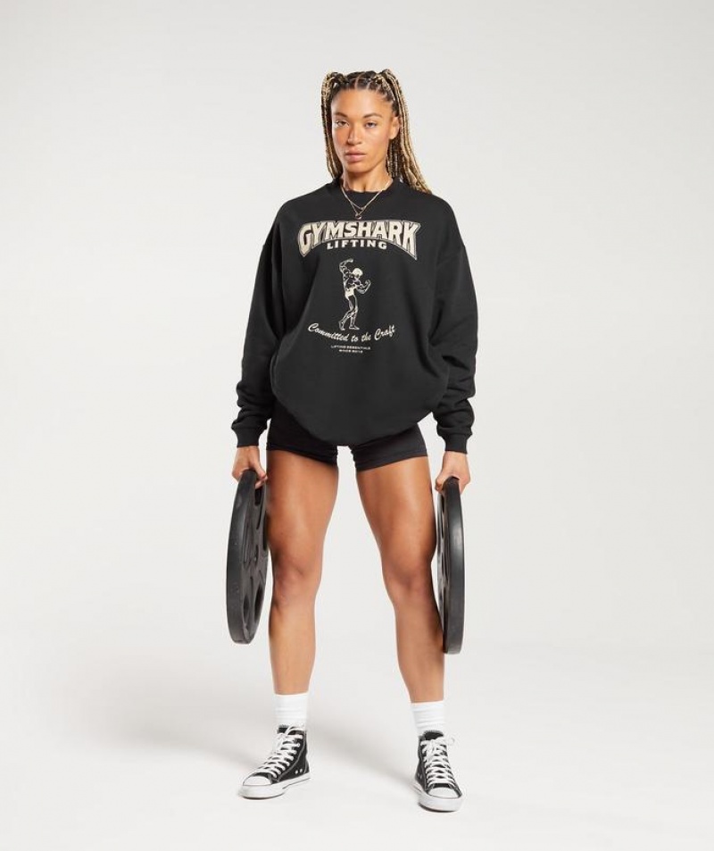 Pullovers Gymshark Ironworks Oversized Sweatshirt Negras | YENKR2539