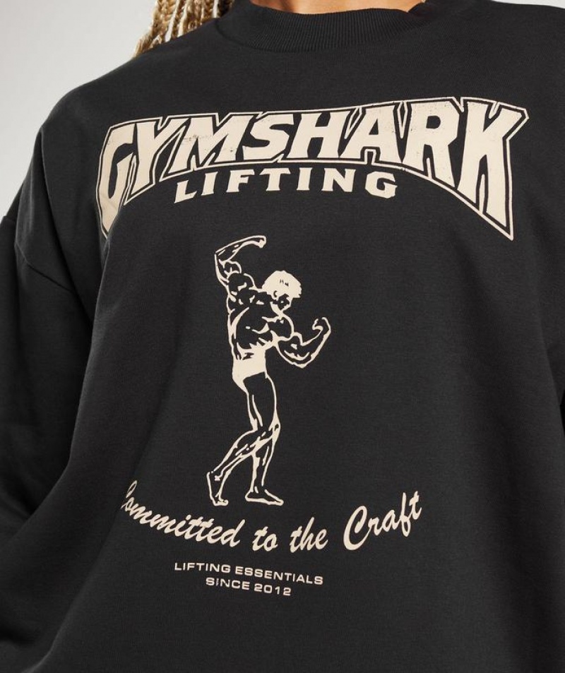 Pullovers Gymshark Ironworks Oversized Sweatshirt Negras | YENKR2539