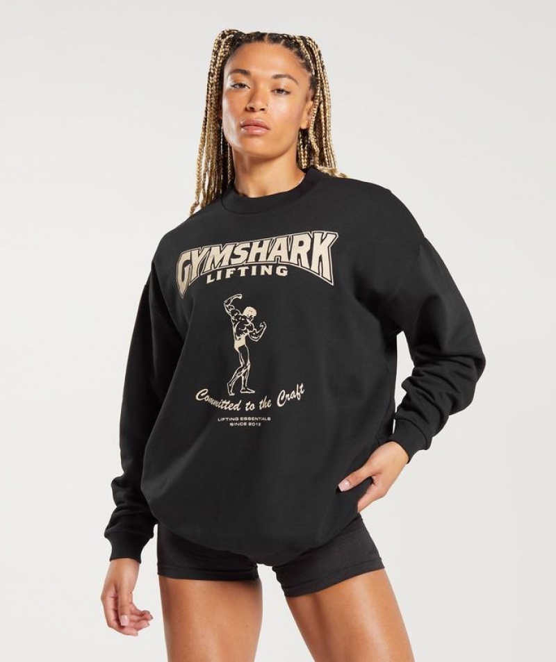 Pullovers Gymshark Ironworks Oversized Sweatshirt Negras | YENKR2539