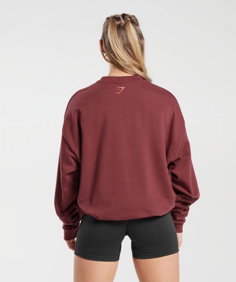 Pullovers Gymshark Ironworks Oversized Sweatshirt Rojas | GNLQI6740