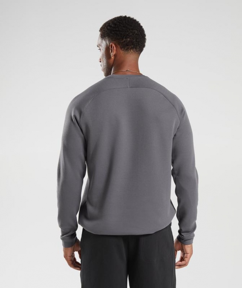 Pullovers Gymshark Knit Crew Gris | HSDOM9540