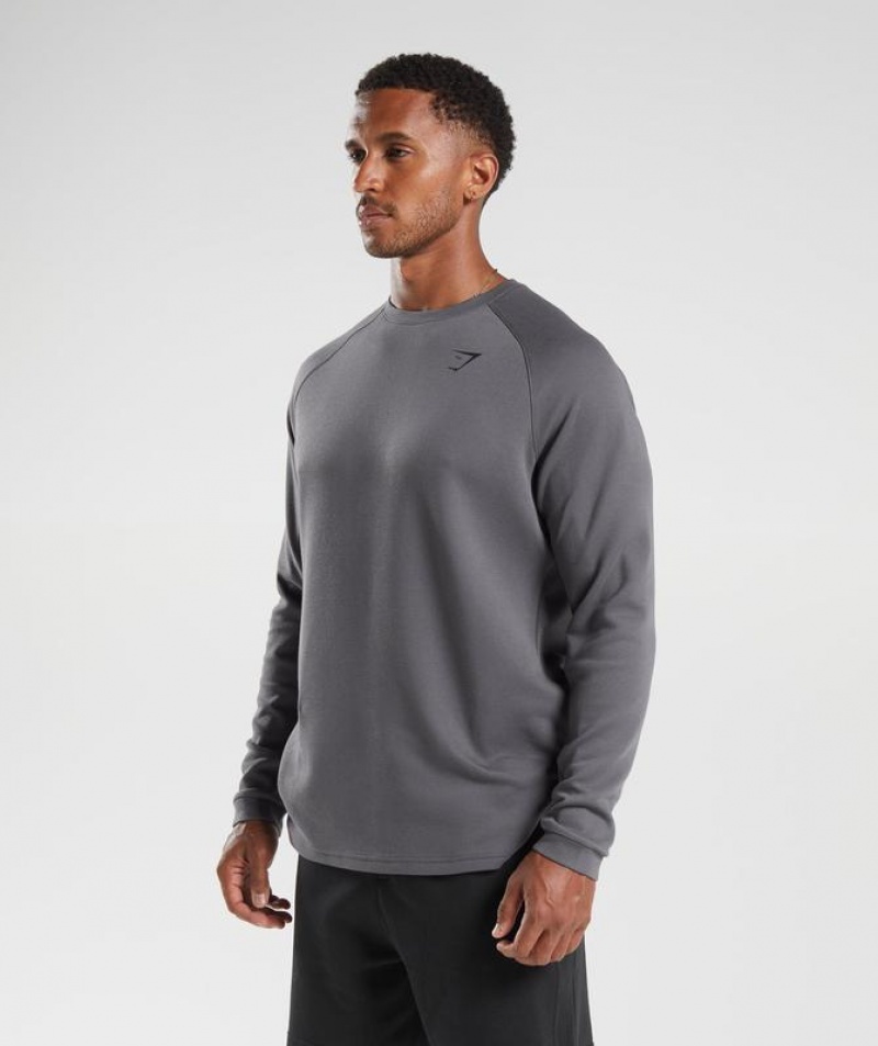 Pullovers Gymshark Knit Crew Gris | HSDOM9540