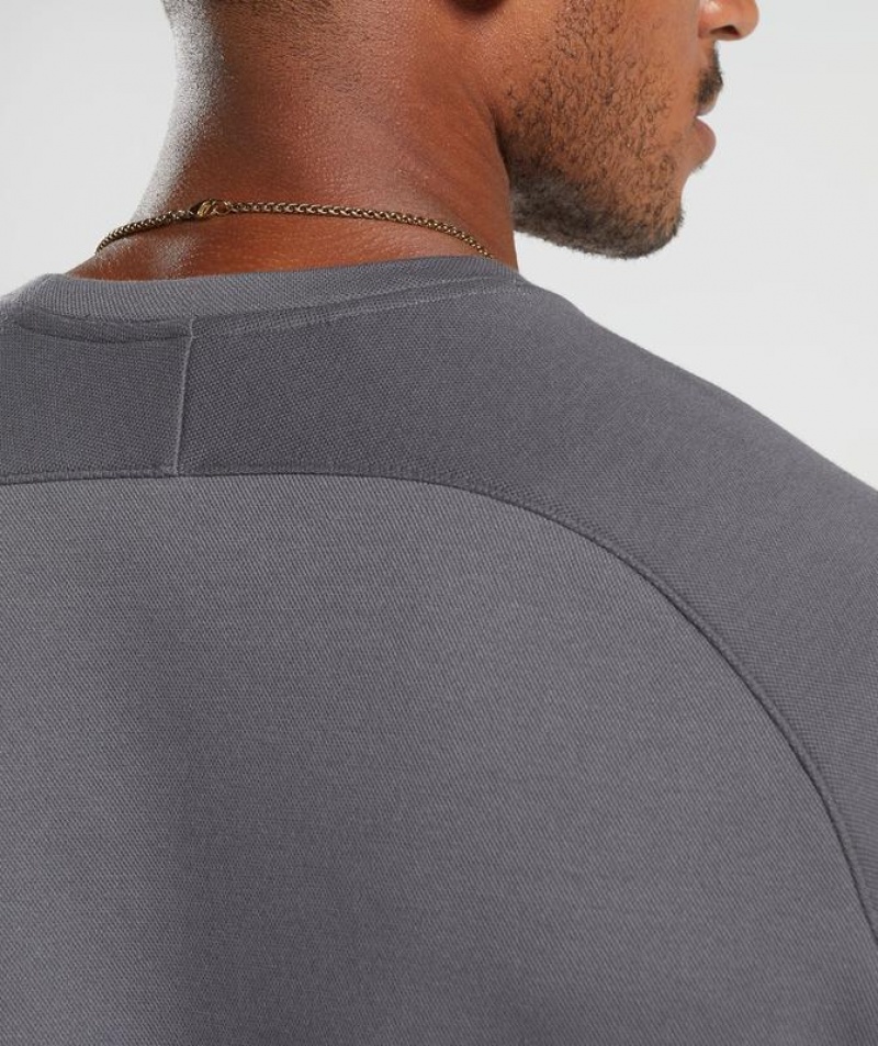 Pullovers Gymshark Knit Crew Gris | HSDOM9540