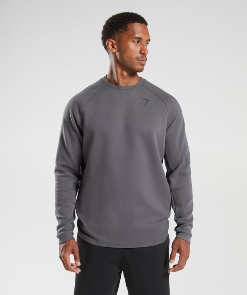 Pullovers Gymshark Knit Crew Gris | HSDOM9540