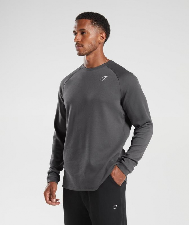 Pullovers Gymshark Knit Crew Gris | PYUGE3624