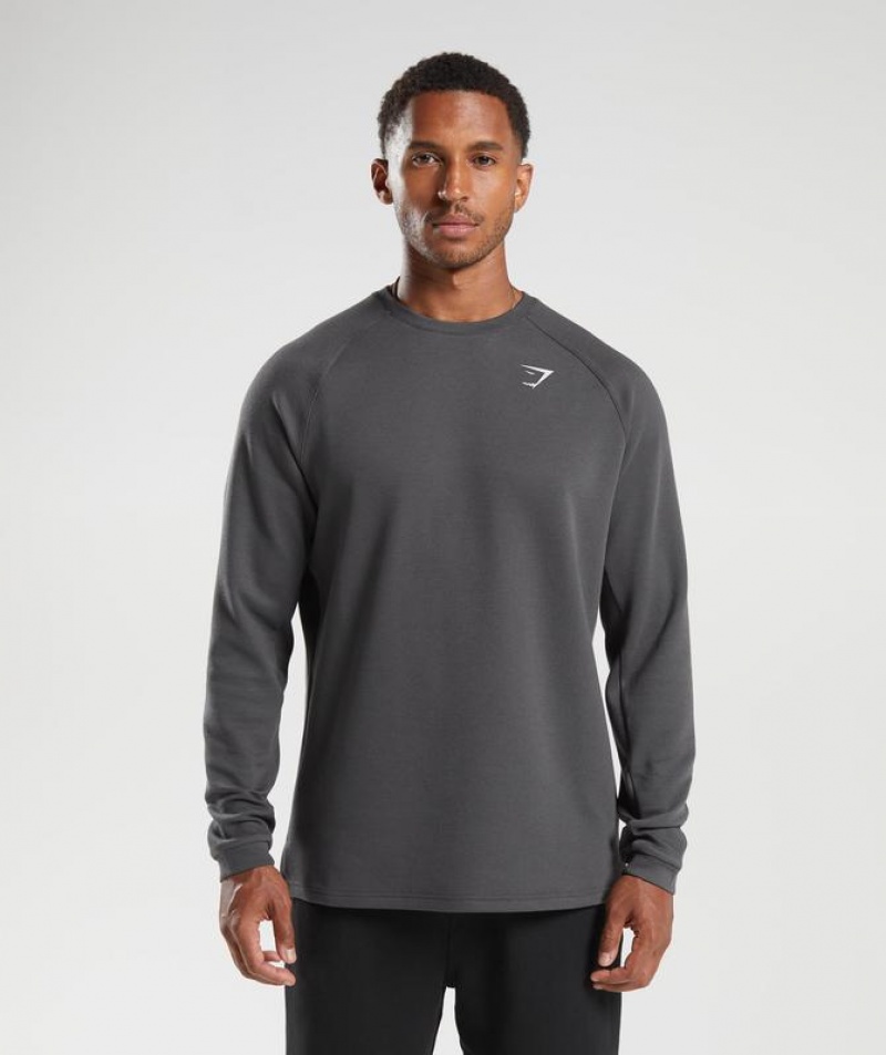 Pullovers Gymshark Knit Crew Gris | PYUGE3624