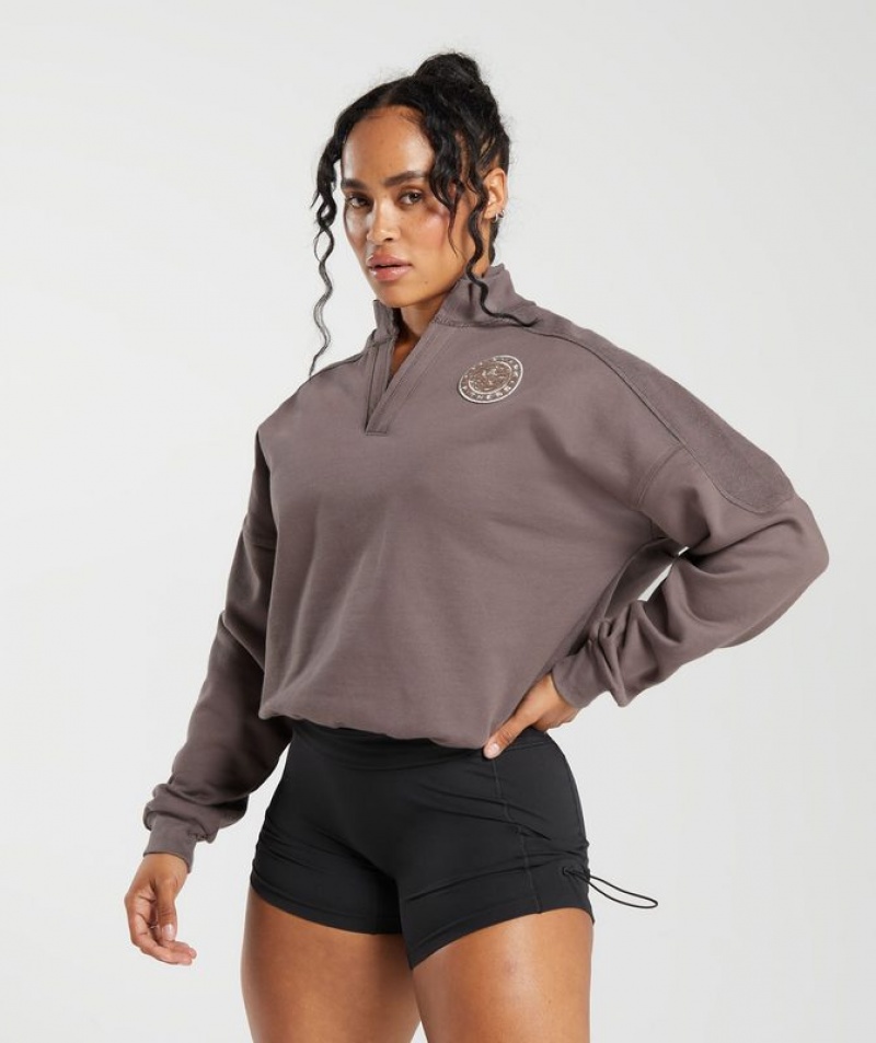 Pullovers Gymshark Legacy Oversized Sweatshirt Walnut Mauve | RNDWA9615