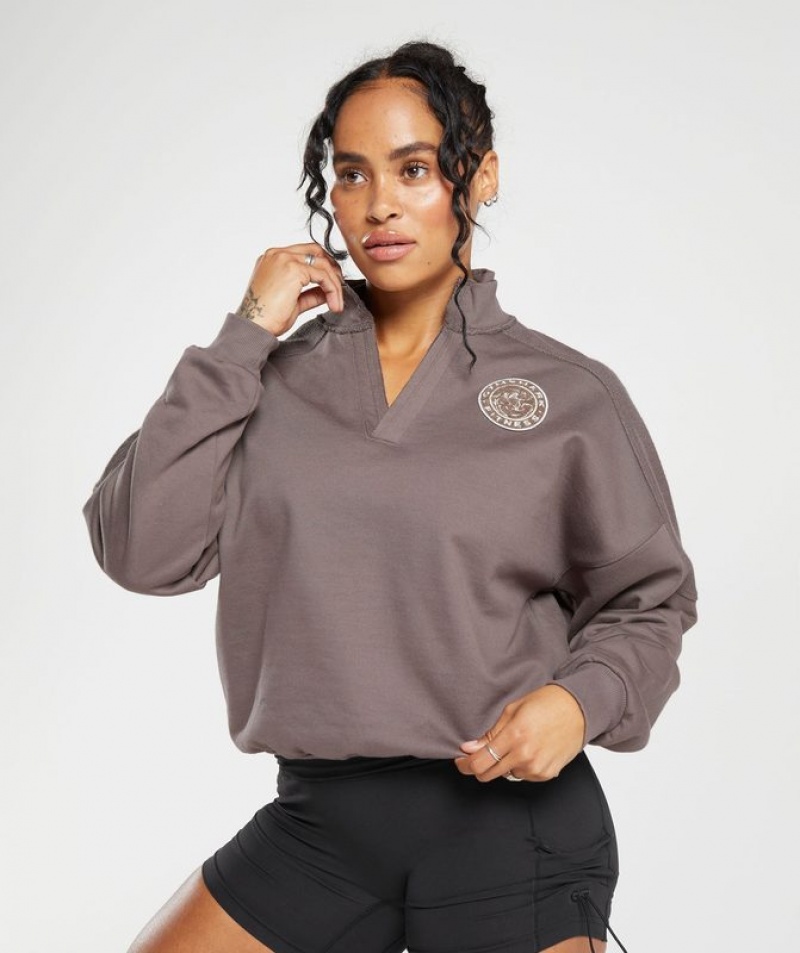 Pullovers Gymshark Legacy Oversized Sweatshirt Walnut Mauve | RNDWA9615