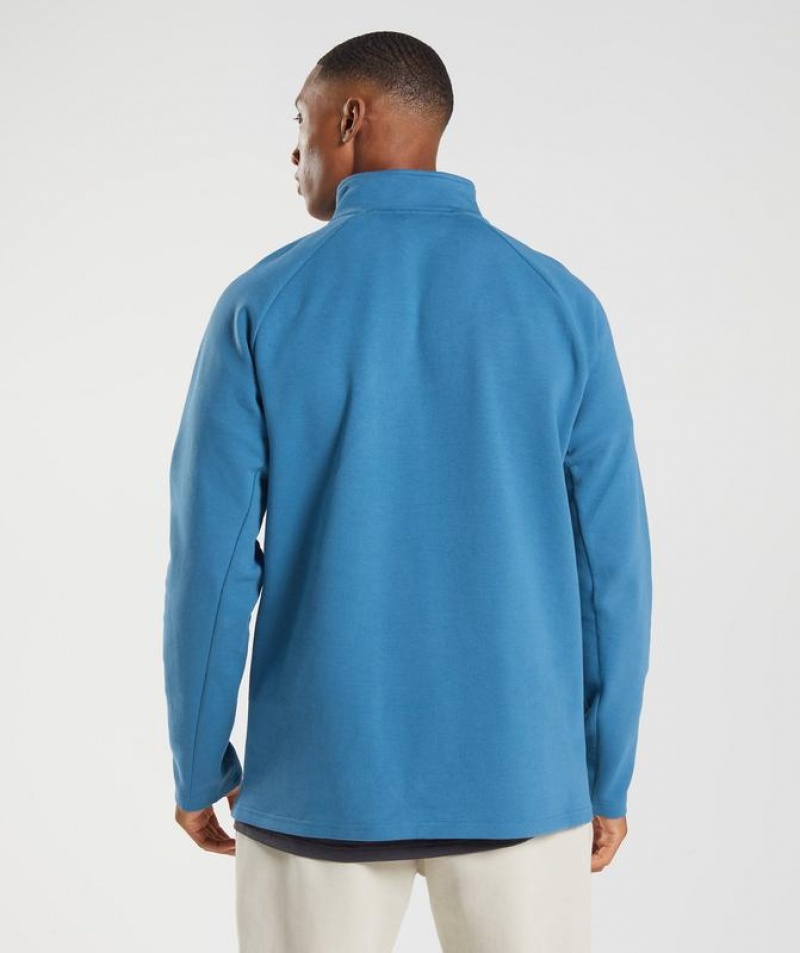 Pullovers Gymshark Rest Day 1/4 Zip Azules | WKMEU6273