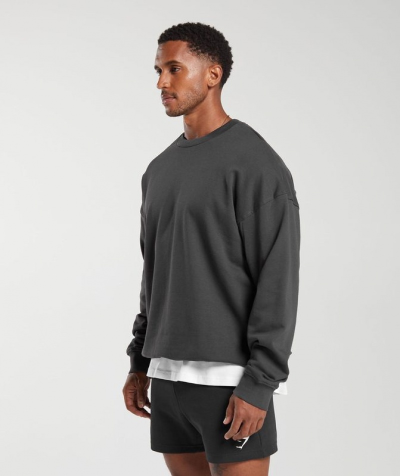 Pullovers Gymshark Rest Day Essential Crew Gris | MBHXC1960