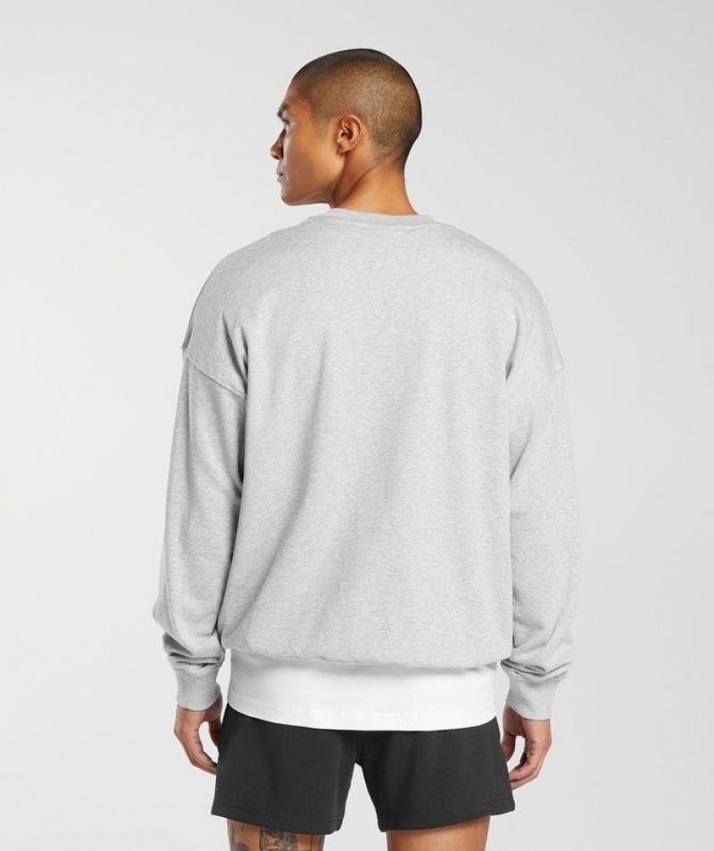 Pullovers Gymshark Rest Day Essential Crew Gris Claro | UNLCQ8624