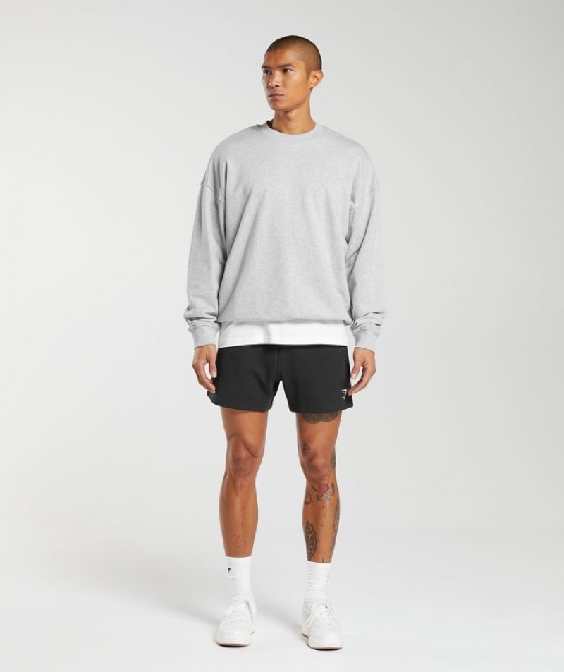 Pullovers Gymshark Rest Day Essential Crew Gris Claro | UNLCQ8624