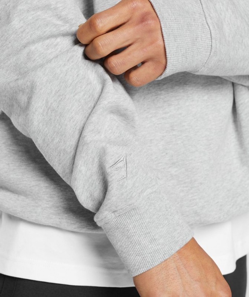 Pullovers Gymshark Rest Day Essential Crew Gris Claro | UNLCQ8624